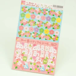 3 Way Circle Stickers - Rabbit Sakura
