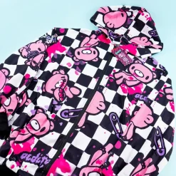 ACDC RAG Checkered Gloomy Bear Zip Hoodie