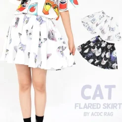 ACDC RAG Gaalxy Cat Flare Skirt