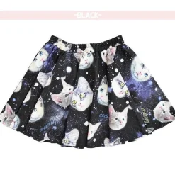 ACDC RAG Gaalxy Cat Flare Skirt