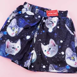 ACDC RAG Galaxy Cat Flare Short Pants