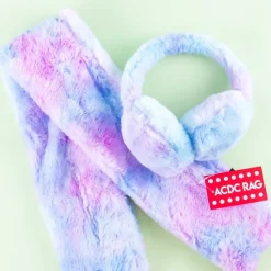 ACDC RAG Purple Cotton Candy Scarf & Earmuffs Set