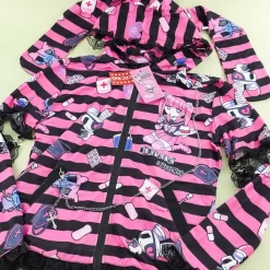 ACDC RAG Yami Kawaii Punk Menhera-chan Usamimi Parka - Black