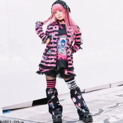 ACDC RAG Yami Kawaii Punk Menhera-chan Usamimi Parka - Black