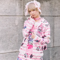 ACDC RAG Yami Kawaii Punk Menhera-chan Usamimi Parka - Pink