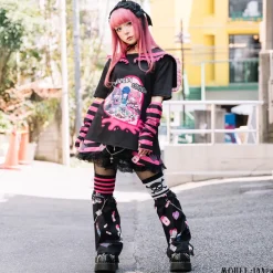 ACDC RAG Yami Kawaii Punk Menhera-chan Sailor Tee - Black