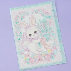 Amenomori Fumika Flowery Bunny Multi-Pocket A5 File Folder