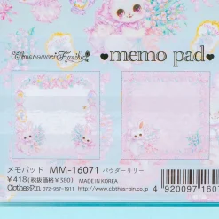 Amenomori Fumika Flowery Bunny Memo Pad