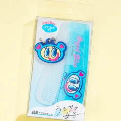 Angel Blue Glittery Folding Comb With Charm