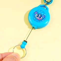 Angel Blue Retractable Keychain With Carabiner