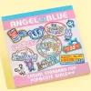Angel Blue Retro Signage Square Memo Pad