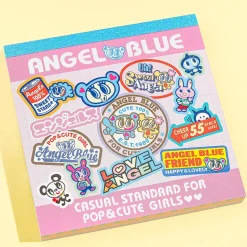 Angel Blue Retro Signage Square Memo Pad