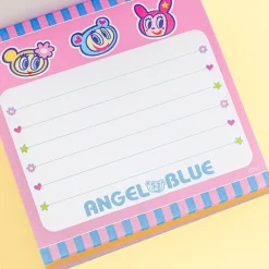 Angel Blue Retro Signage Square Memo Pad