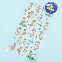 Animal Sports Large Seal Stickers - Fox Golf