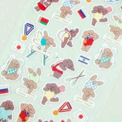 Animal Sports Large Seal Stickers - Toy Poodle Gymnastics