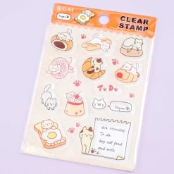 BGM Bread Cat Clear Stamp Stickers