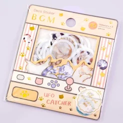 BGM Sticker Flakes - Kitty UFO Catcher