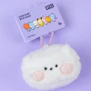 BT21 Fluffy Coin Purse With Carabiner - RJ