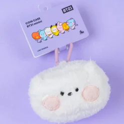 BT21 Fluffy Coin Purse With Carabiner - RJ