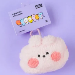 BT21 Fluffy Coin Purse With Carabiner - COOKY