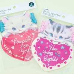 Cat Heart Die-Cut Zipper Bag Set