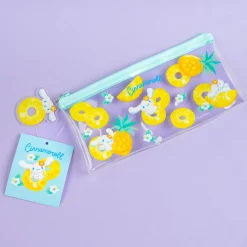 Cinnamoroll & Pineapple Flat Clear Pen Case