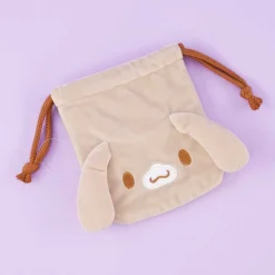 Cinnamoroll Die-Cut Drawstring Bag - Cappuccino