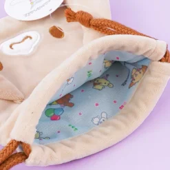 Cinnamoroll Die-Cut Drawstring Bag - Cappuccino