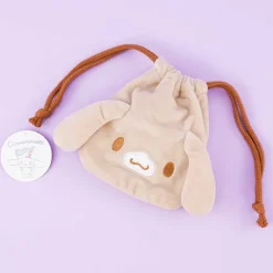 Cinnamoroll Die-Cut Drawstring Bag - Cappuccino