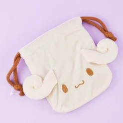 Cinnamoroll Die-Cut Drawstring Pouch - Espresso