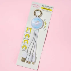 Cinnamoroll Multi-Charging Cable Round Keychain