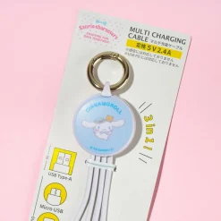 Cinnamoroll Multi-Charging Cable Round Keychain
