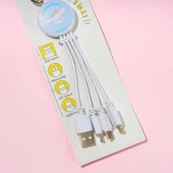 Cinnamoroll Multi-Charging Cable Round Keychain
