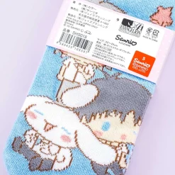 Cinnamoroll x Evangelion Embroidered Heel Socks - Kaworu Nagisa