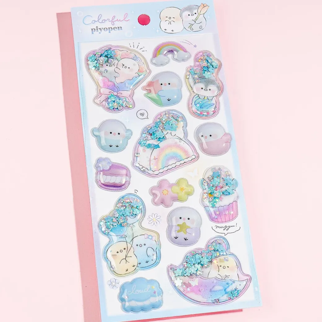 Colorful Piyopen Shakashaka Stickers