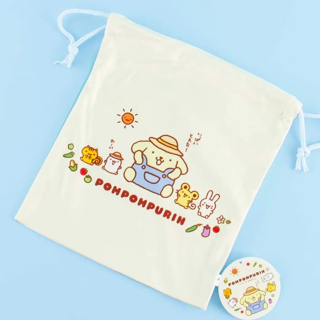 Farmer Pompompurin Drawstring Bag