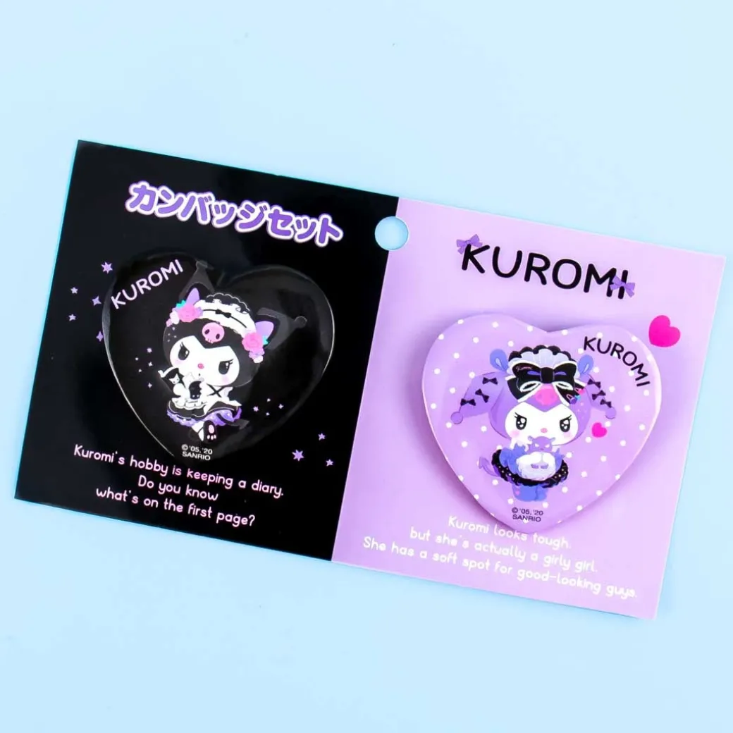 French Maid Kuromi Heart Badge Set - 2 pcs