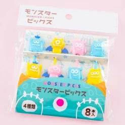 Funny Monster Faces Food Pick Set