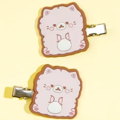 Funwari Necolon Pink Fluffy Cat Hair Clips