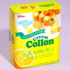 Glico Cream Collon Biscuit Rolls - Lemon