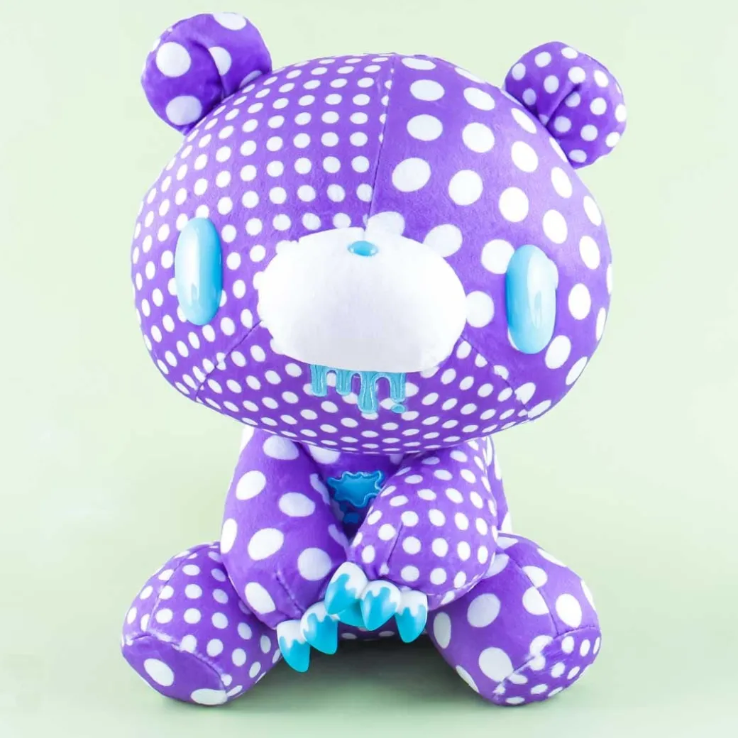 Gloomy Bear Plushie - Purple With Dots & Blood / Big