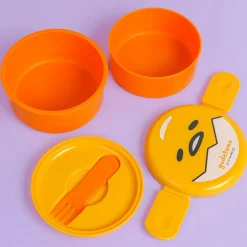 Gudetama Lazy Egg Double Layer Lunch Box With Fork