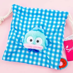 Hangyodon Checkered Drawstring Bag
