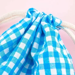 Hangyodon Checkered Drawstring Bag