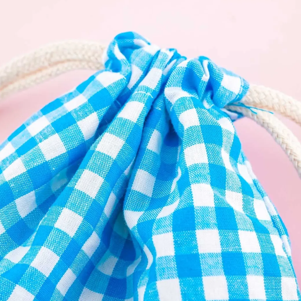 Hangyodon Checkered Drawstring Bag
