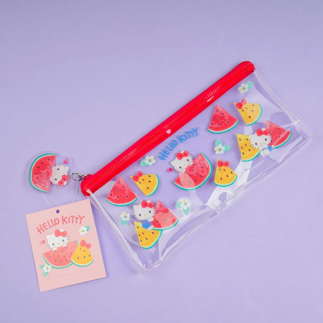 Hello Kitty & Watermelon Flat Clear Pen Case