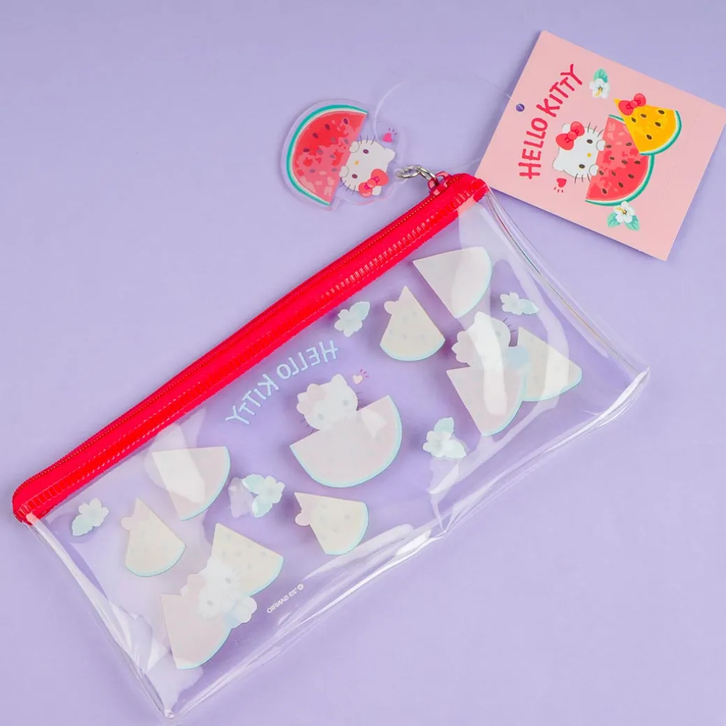 Hello Kitty & Watermelon Flat Clear Pen Case