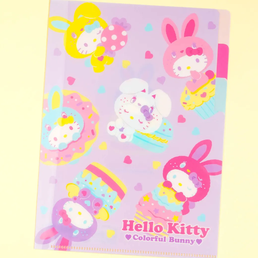 Hello Kitty Colorful Bunny Multi-Slot A5 File Folder