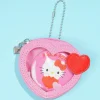 Hello Kitty Colorful Heart Mini Pouch & Badge Set