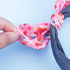 Hello Kitty Denim Headband With Strawberry Ribbon